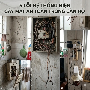 5 lỗi hệ thống điện gây mất an toàn trong căn hộ