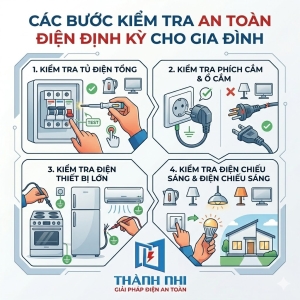 Các bước kiểm tra an toàn điện định kỳ cho gia đình