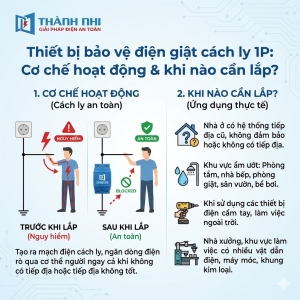 Thiết bị bảo vệ điện giật cách ly 1P: Cơ chế hoạt động & khi nào cần lắp?